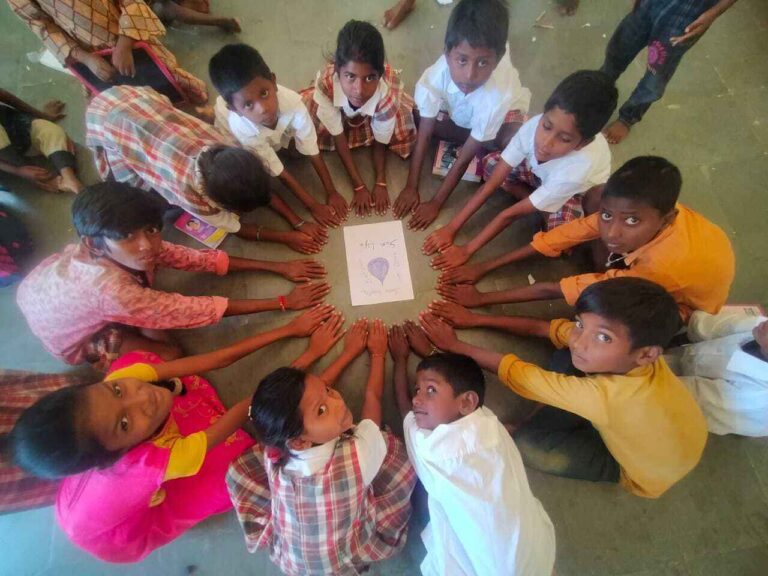 Children taking part in an International Water Day activity