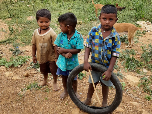 Children in a rural village